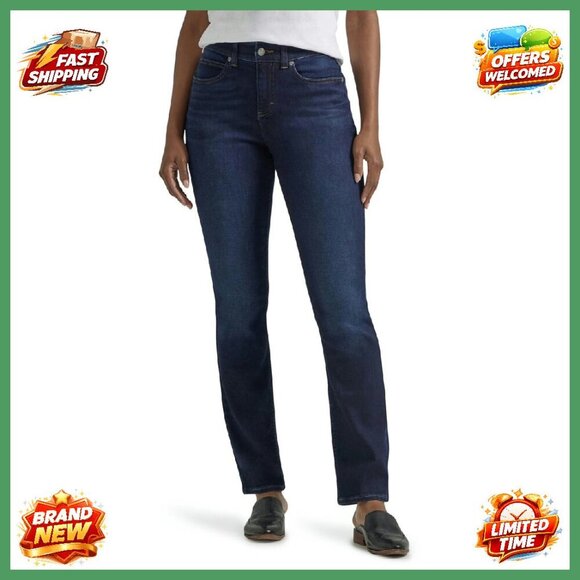 Petite Straight Leg Jeans with Flex Motion Comfort Stretch Denim